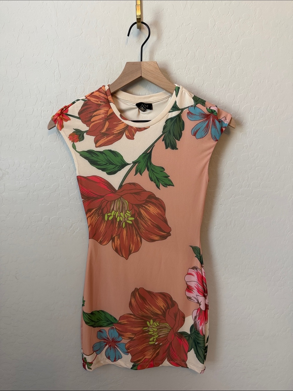 AFRM Fitted Mesh Tropical Floral Mini Dress XS - Picture 2 of 5